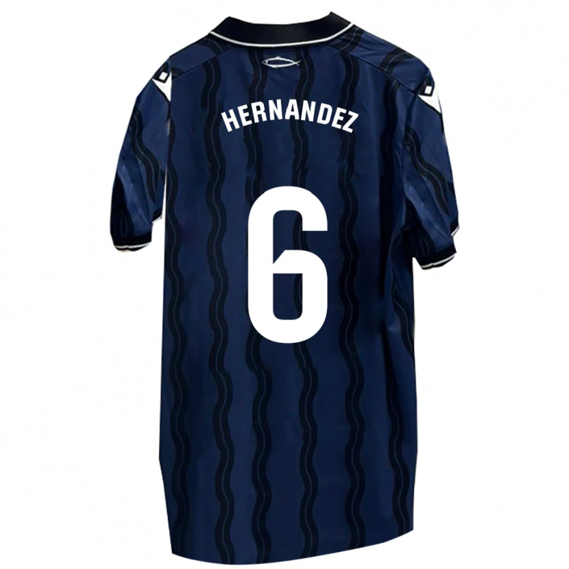 Danxen Barn Carlos Hernández #6 Mörkblå Svart Bortatröja Matchtröjor 2025/26 Tröjor T-Tröja
