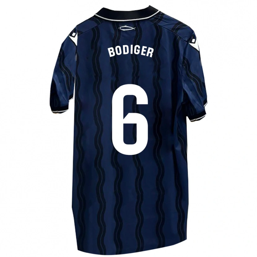 Danxen Barn Yann Bodiger #6 Mörkblå Svart Bortatröja Matchtröjor 2025/26 Tröjor T-Tröja
