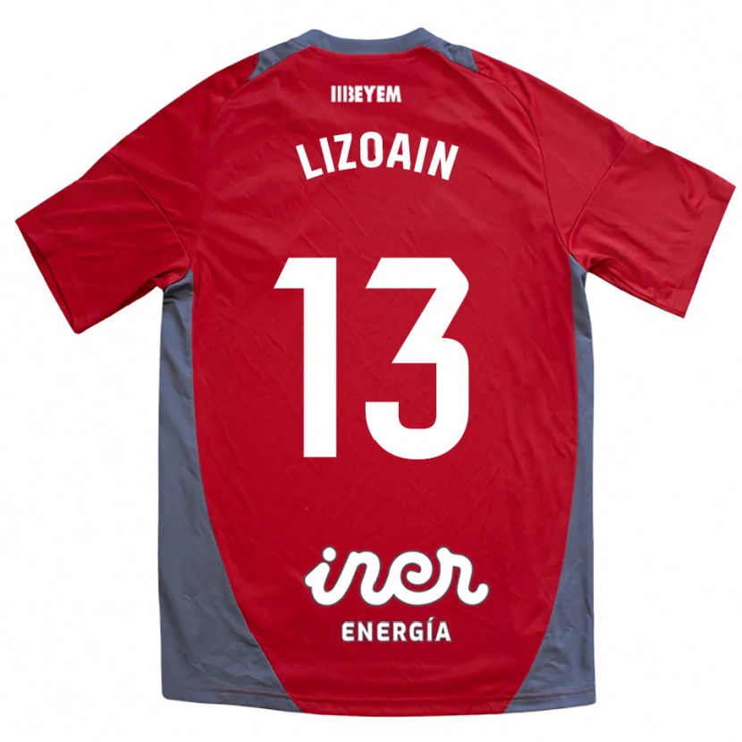 Danxen Barn Raúl Lizoain #13 Röd Grå Bortatröja Matchtröjor 2025/26 Tröjor T-Tröja