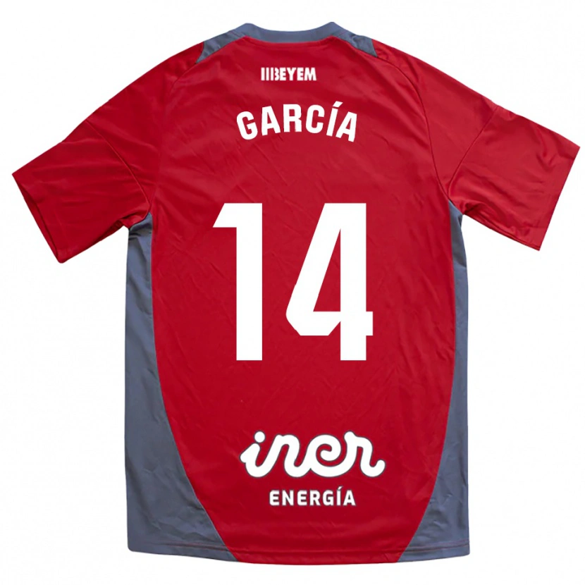 Danxen Barn Jon García #14 Röd Grå Bortatröja Matchtröjor 2025/26 Tröjor T-Tröja