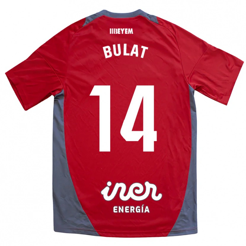 Danxen Barn Artiom Bulat #14 Röd Grå Bortatröja Matchtröjor 2025/26 Tröjor T-Tröja
