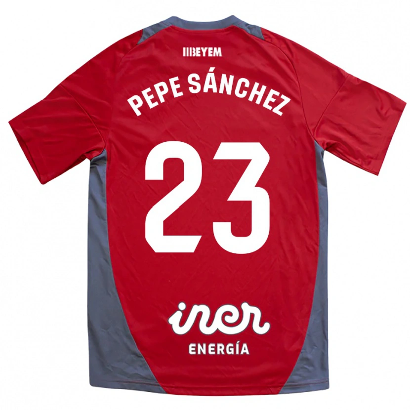 Danxen Barn Pepe Sánchez #23 Röd Grå Bortatröja Matchtröjor 2025/26 Tröjor T-Tröja