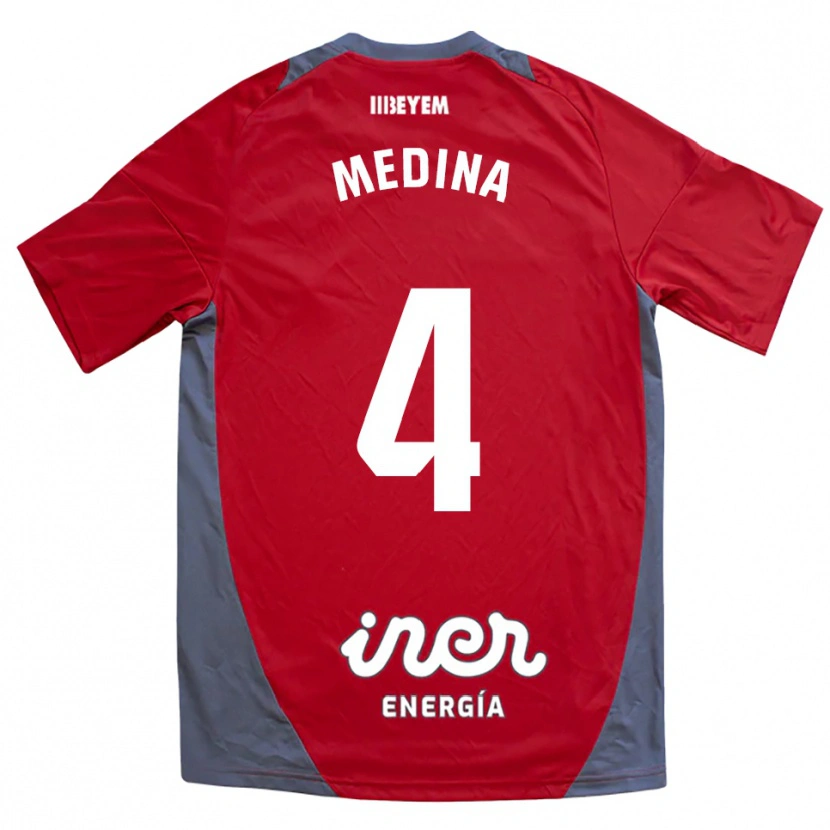 Danxen Barn Agus Medina #4 Röd Grå Bortatröja Matchtröjor 2025/26 Tröjor T-Tröja