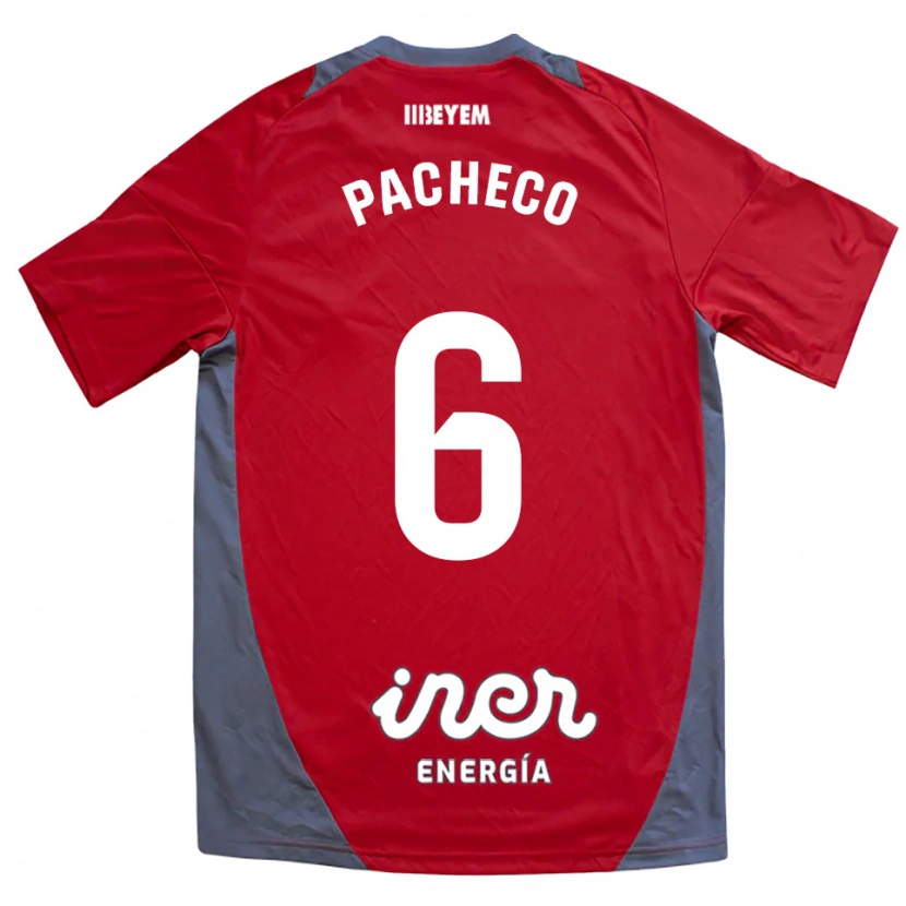 Danxen Barn Antonio Pacheco #6 Röd Grå Bortatröja Matchtröjor 2025/26 Tröjor T-Tröja