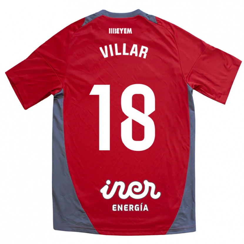 Danxen Barn Javi Villar #18 Röd Grå Bortatröja Matchtröjor 2025/26 Tröjor T-Tröja