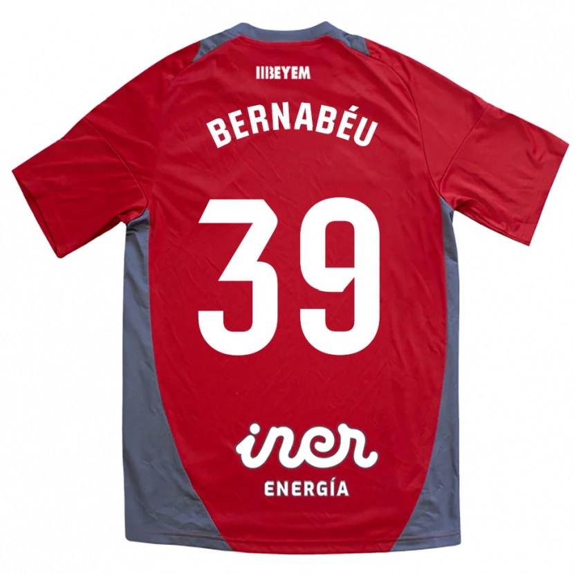 Danxen Barn Dani Bernabéu #39 Röd Grå Bortatröja Matchtröjor 2025/26 Tröjor T-Tröja