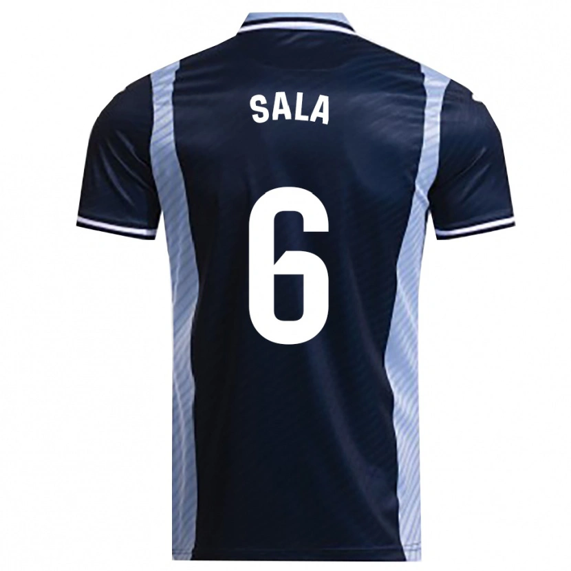 Danxen Barn Álex Sala #6 Marinblå Himmelsblå Bortatröja Matchtröjor 2025/26 Tröjor T-Tröja