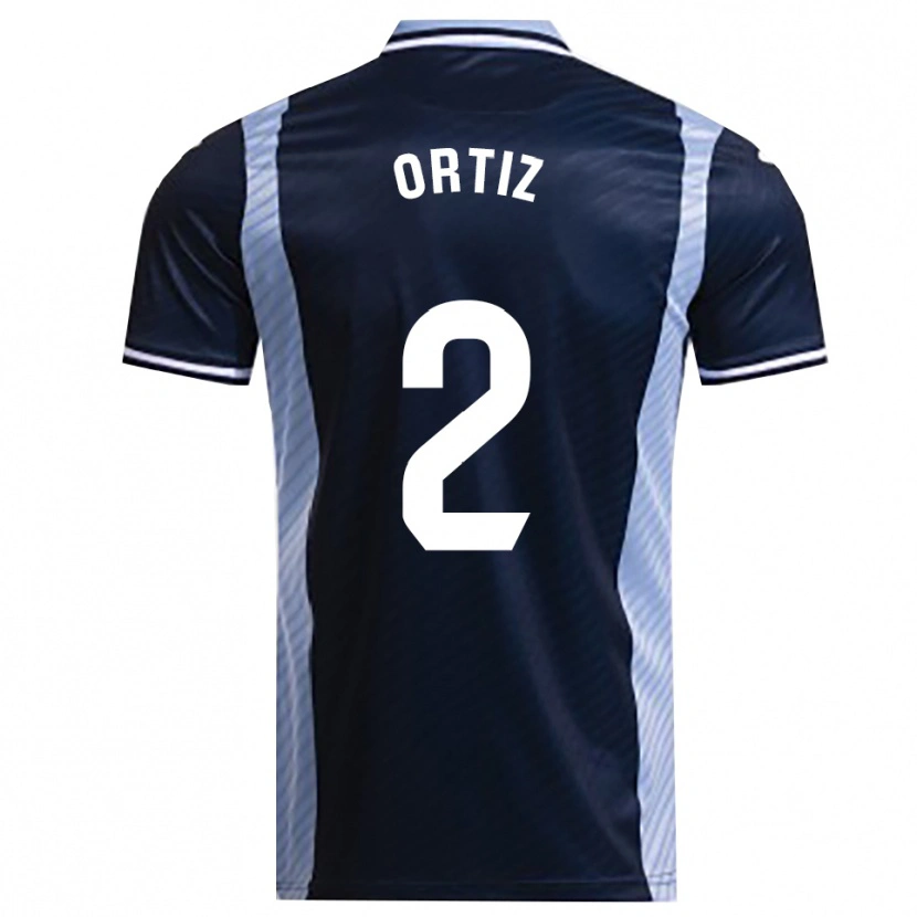 Danxen Barn Pedro Ortiz #2 Marinblå Himmelsblå Bortatröja Matchtröjor 2025/26 Tröjor T-Tröja