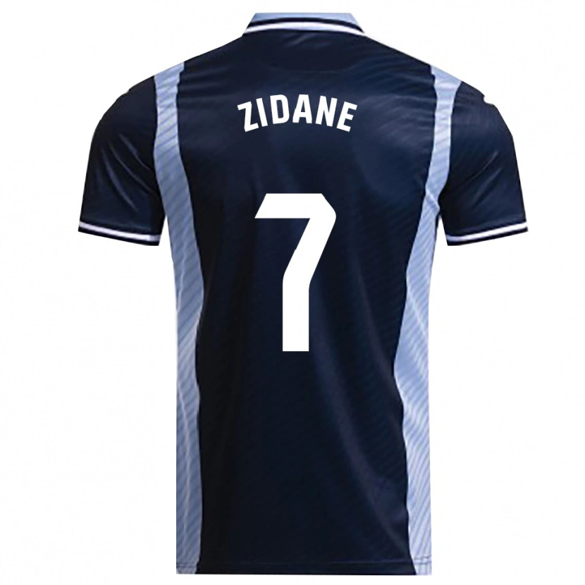 Danxen Barn Théo Zidane #7 Marinblå Himmelsblå Bortatröja Matchtröjor 2025/26 Tröjor T-Tröja