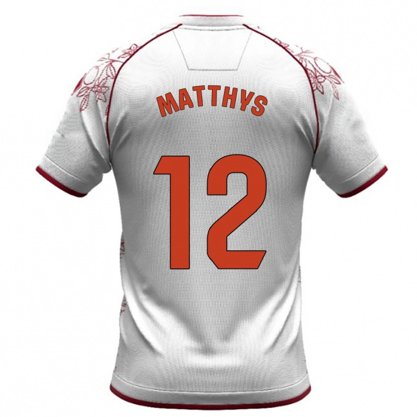 Danxen Barn Romain Matthys #12 Vit Bourgogne Bortatröja Matchtröjor 2025/26 Tröjor T-Tröja
