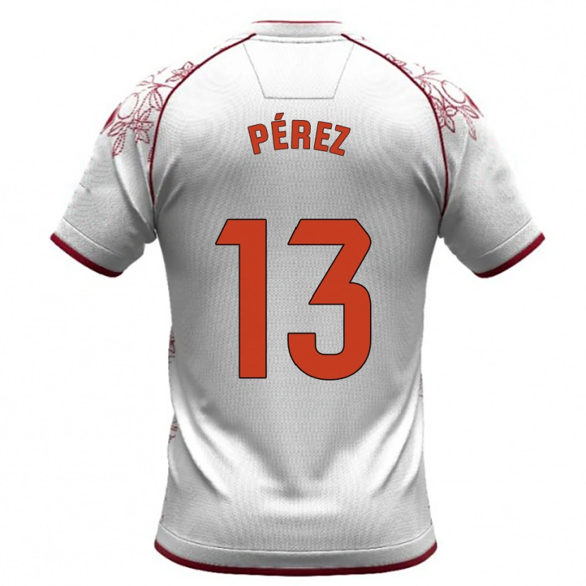 Danxen Barn Axel Pérez #13 Vit Bourgogne Bortatröja Matchtröjor 2025/26 Tröjor T-Tröja