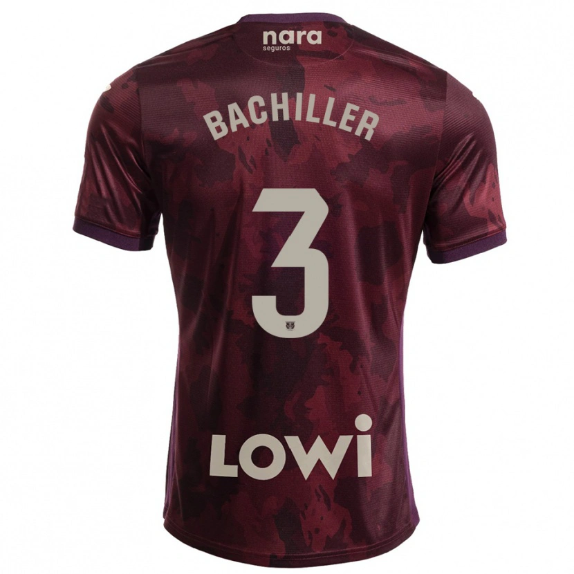 Danxen Barn Iker Bachiller #3 Bourgogne Vit Bortatröja Matchtröjor 2025/26 Tröjor T-Tröja