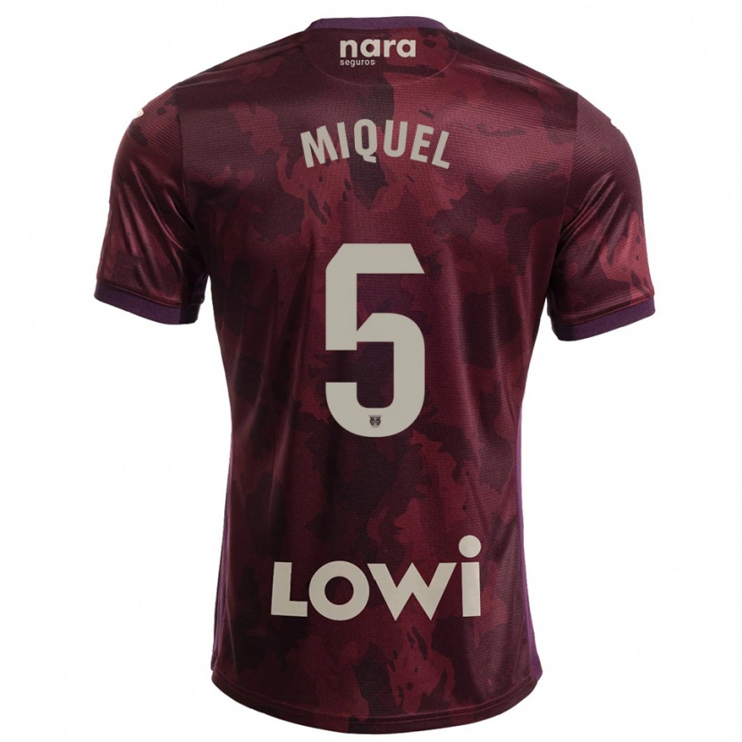 Danxen Barn Ignasi Miquel #5 Bourgogne Vit Bortatröja Matchtröjor 2025/26 Tröjor T-Tröja