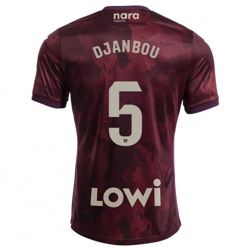 Danxen Barn Sekou Djanbou #5 Bourgogne Vit Bortatröja Matchtröjor 2025/26 Tröjor T-Tröja