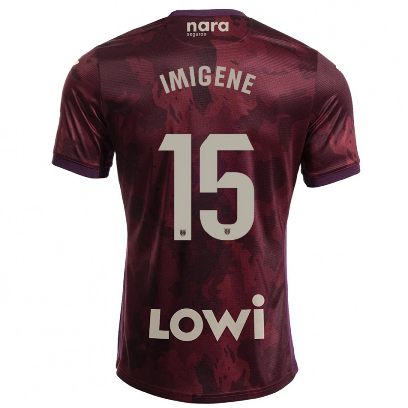 Danxen Barn Said Imigene #15 Bourgogne Vit Bortatröja Matchtröjor 2025/26 Tröjor T-Tröja