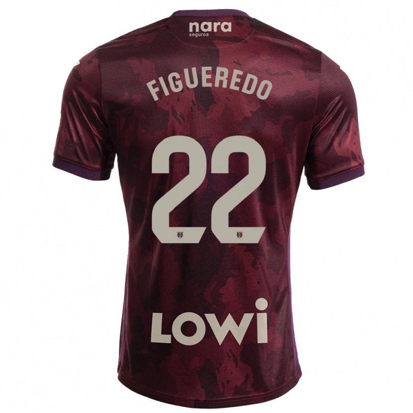 Danxen Barn Sebastián Figueredo #22 Bourgogne Vit Bortatröja Matchtröjor 2025/26 Tröjor T-Tröja