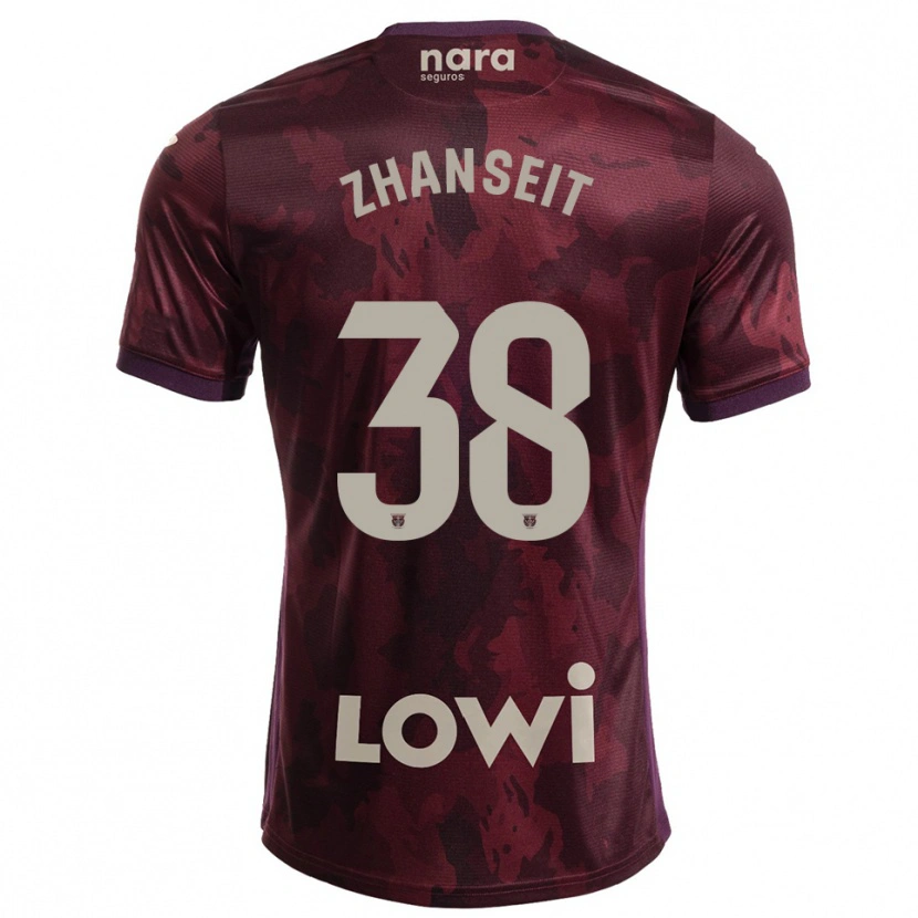 Danxen Barn Sultan Zhanseit #38 Bourgogne Vit Bortatröja Matchtröjor 2025/26 Tröjor T-Tröja