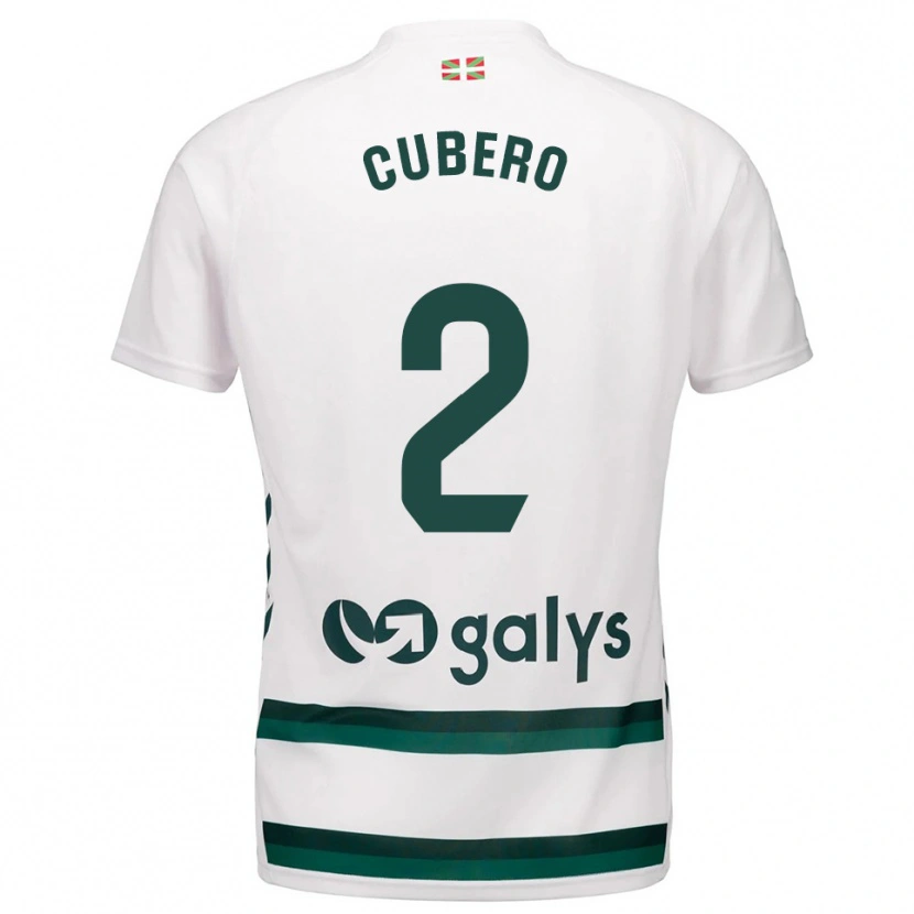 Danxen Barn Sergio Cubero #2 Vit Grön Bortatröja Matchtröjor 2025/26 Tröjor T-Tröja