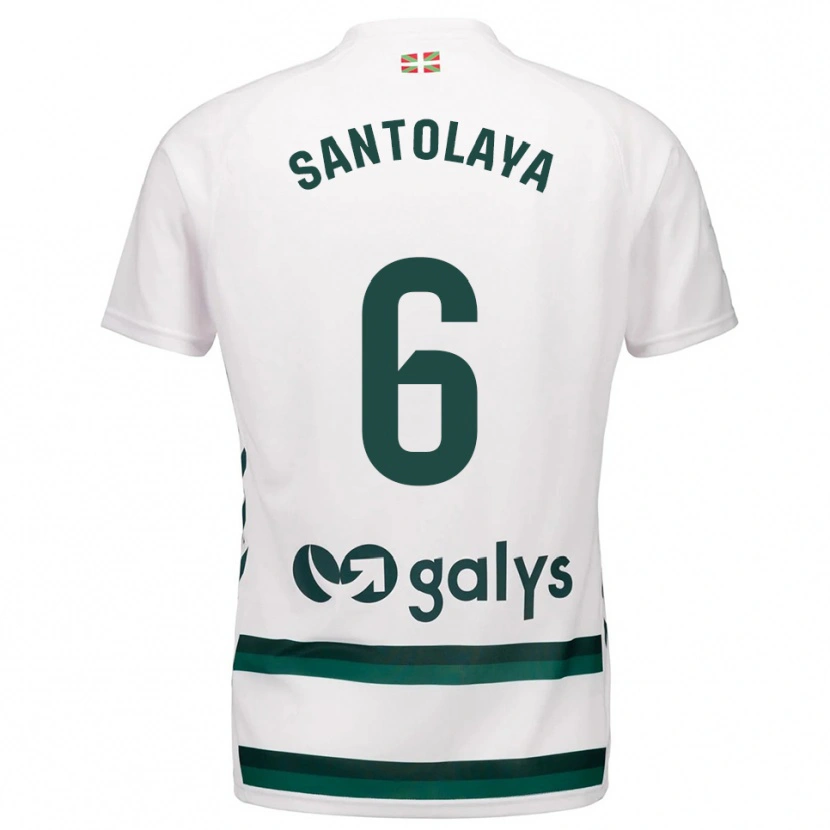 Danxen Barn Asier Santolaya #6 Vit Grön Bortatröja Matchtröjor 2025/26 Tröjor T-Tröja
