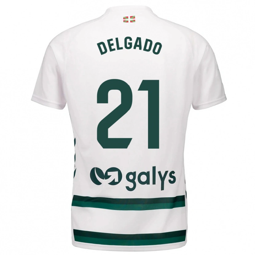 Danxen Barn Marc Delgado #21 Vit Grön Bortatröja Matchtröjor 2025/26 Tröjor T-Tröja