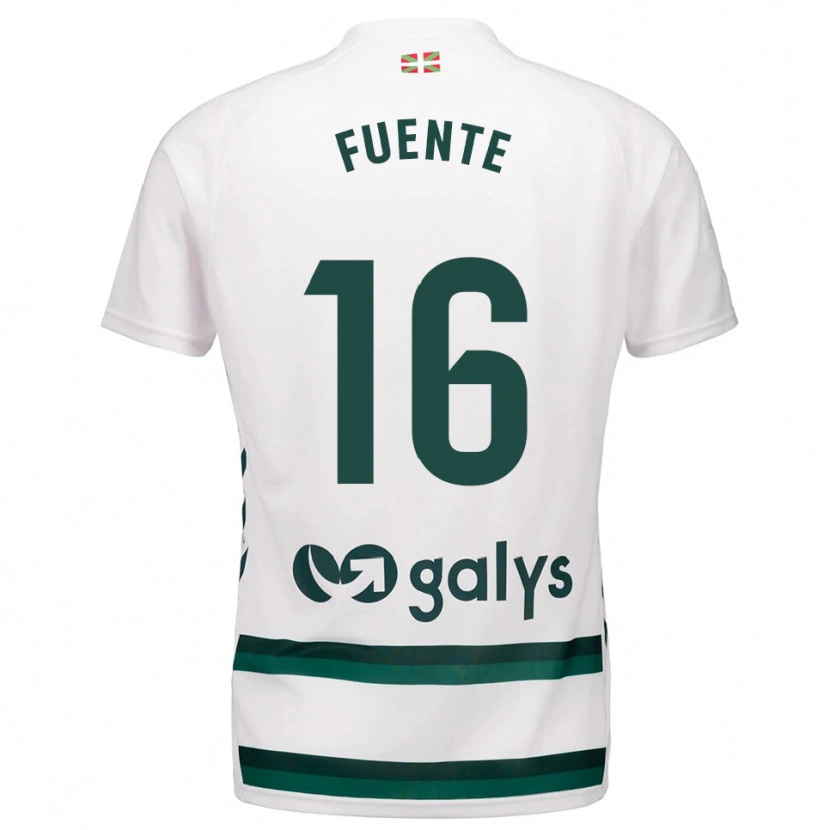 Danxen Barn Mario Fuente #16 Vit Grön Bortatröja Matchtröjor 2025/26 Tröjor T-Tröja