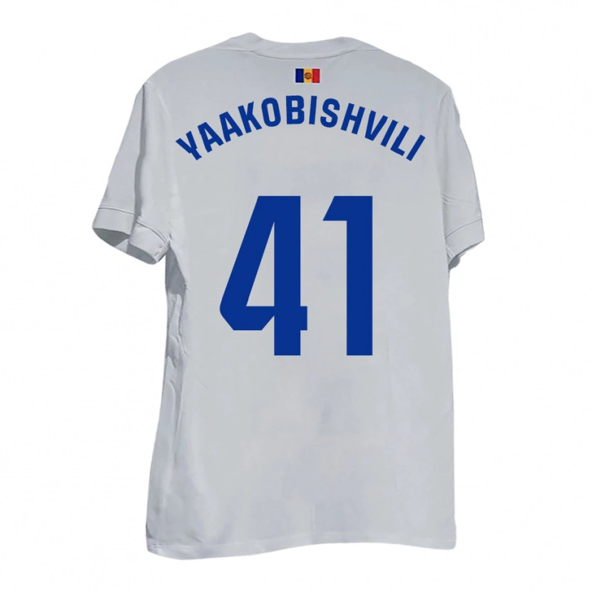 Danxen Barn Áron Yaakobishvili #41 Vitt Blått Gult Bortatröja Matchtröjor 2025/26 Tröjor T-Tröja