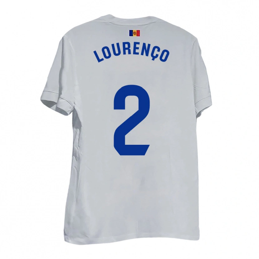 Danxen Barn Lucas Lourenço #2 Vitt Blått Gult Bortatröja Matchtröjor 2025/26 Tröjor T-Tröja