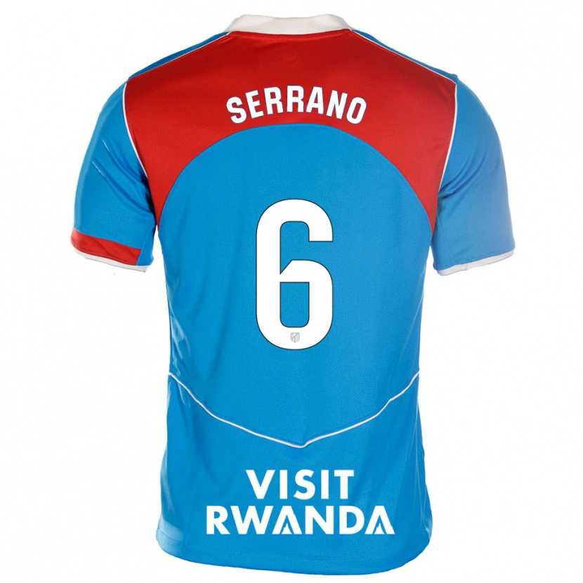 Danxen Barn Javi Serrano #6 Blå Vit Tredjesatsen Matchtröjor 2025/26 Tröjor T-Tröja