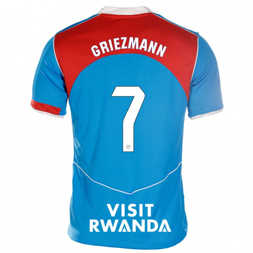 Danxen Barn Antoine Griezmann #7 Blå Vit Tredjesatsen Matchtröjor 2025/26 Tröjor T-Tröja