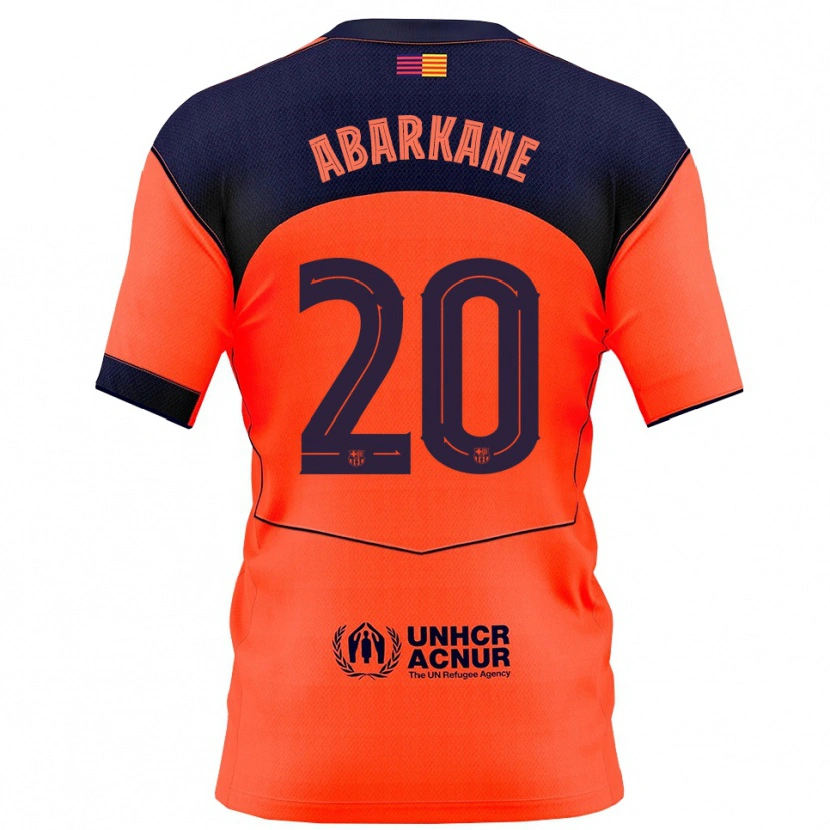 Danxen Barn Ahmed Abarkane #20 Orange Marinblå Tredjesatsen Matchtröjor 2025/26 Tröjor T-Tröja