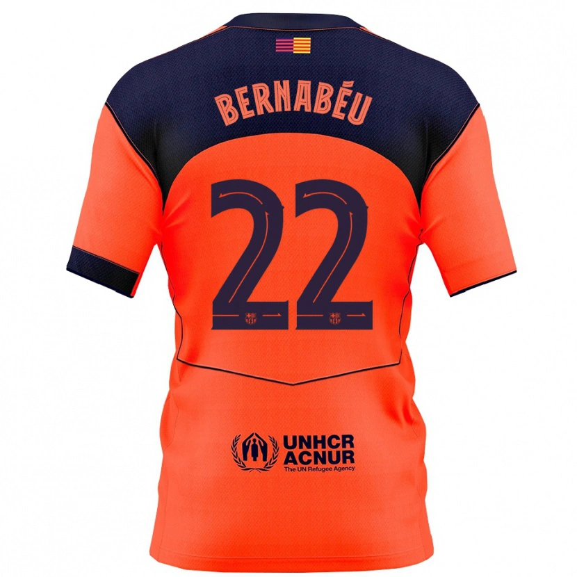 Danxen Barn Pol Bernabéu #22 Orange Marinblå Tredjesatsen Matchtröjor 2025/26 Tröjor T-Tröja