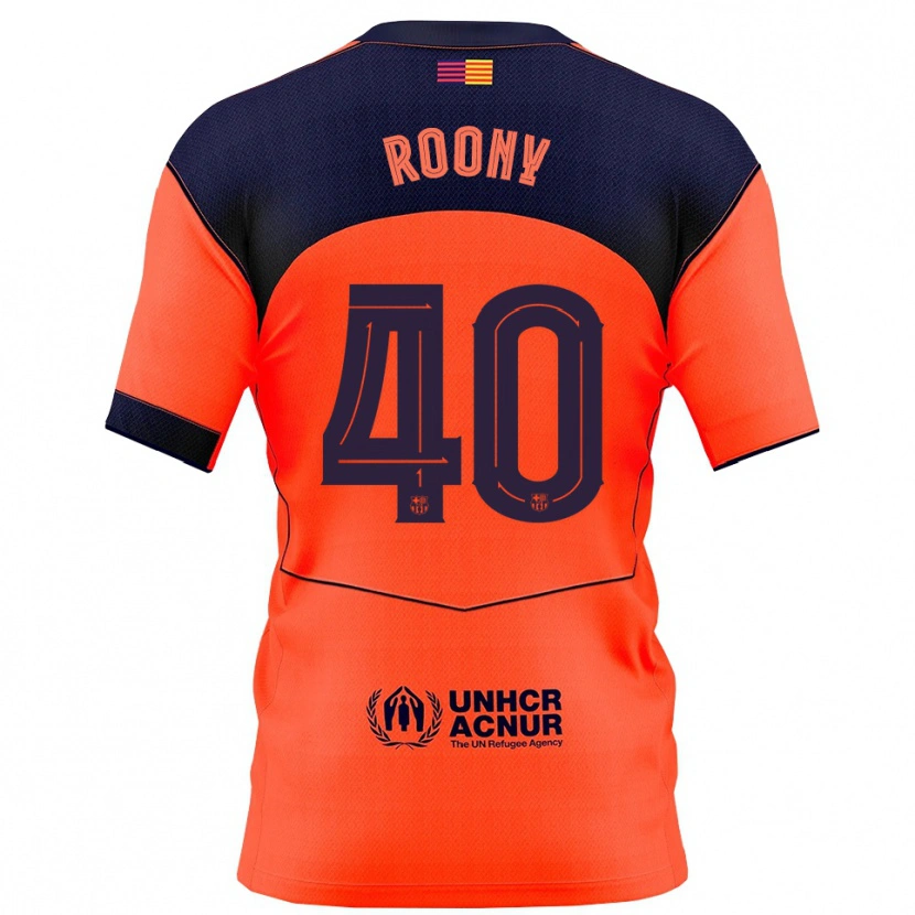 Danxen Barn Roony Bardghji #40 Orange Marinblå Tredjesatsen Matchtröjor 2025/26 Tröjor T-Tröja