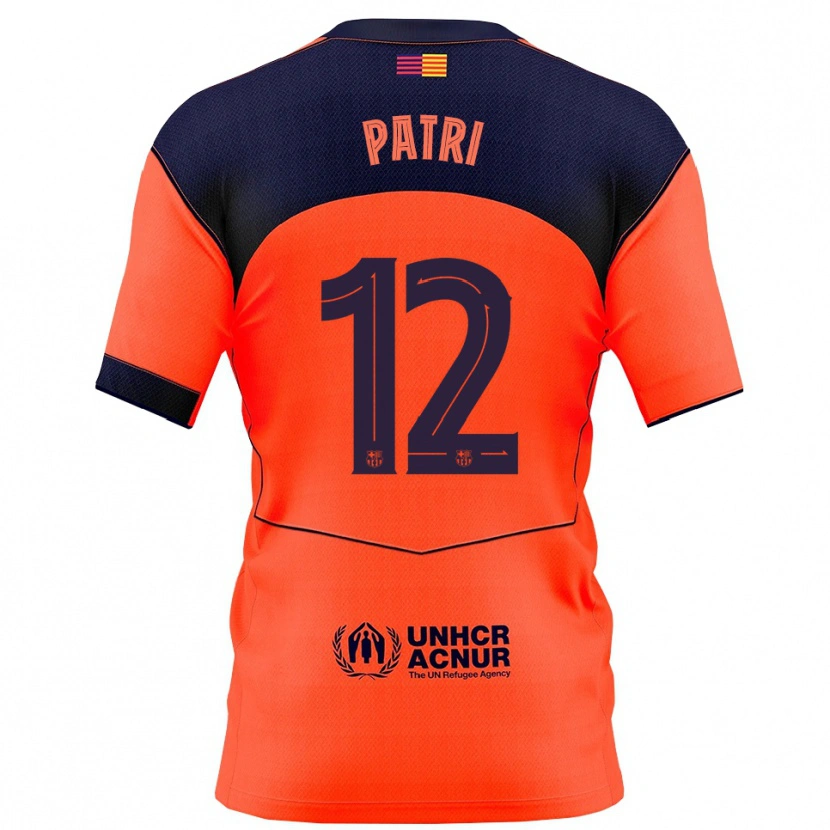 Danxen Barn Patricia Guijarro #12 Orange Marinblå Tredjesatsen Matchtröjor 2025/26 Tröjor T-Tröja