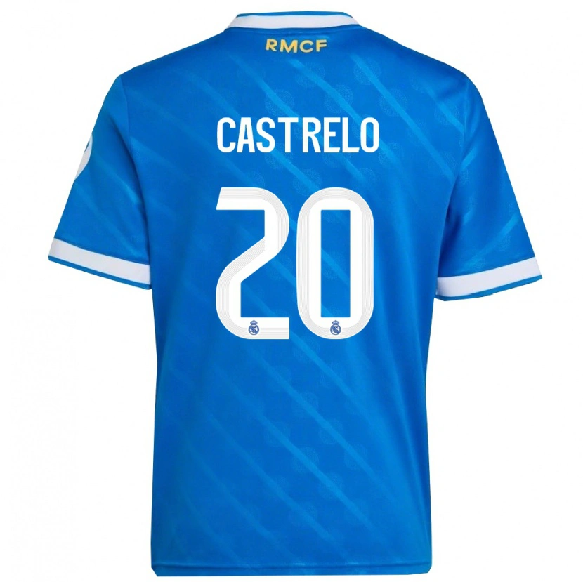 Danxen Barn Gabri Castrelo #20 Blå Vit Tredjesatsen Matchtröjor 2025/26 Tröjor T-Tröja