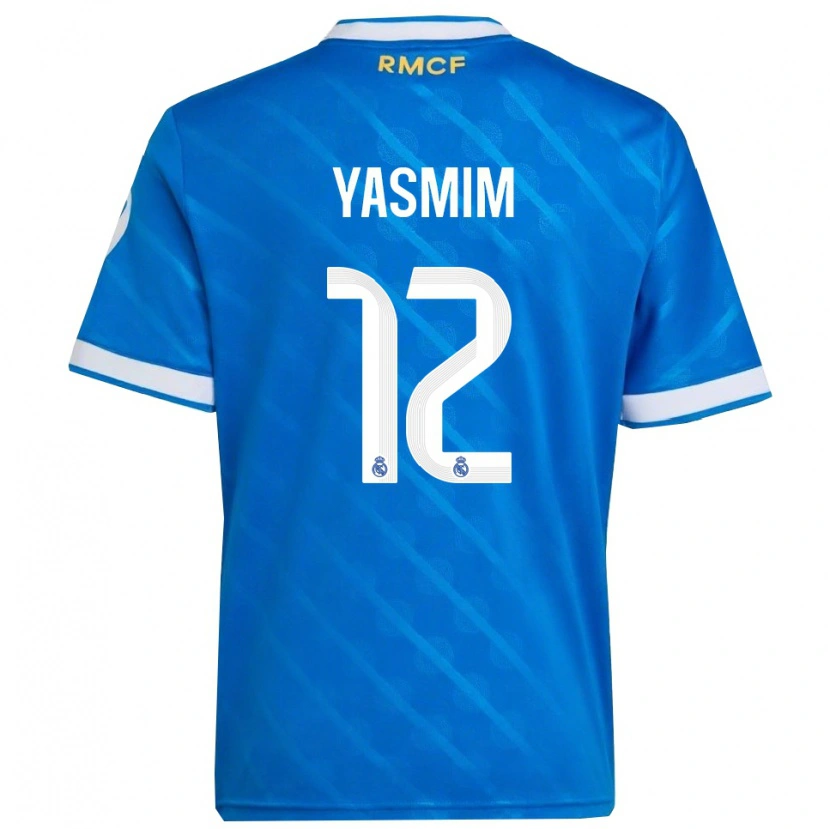 Danxen Barn Yasmim Assis Ribeiro #12 Blå Vit Tredjesatsen Matchtröjor 2025/26 Tröjor T-Tröja