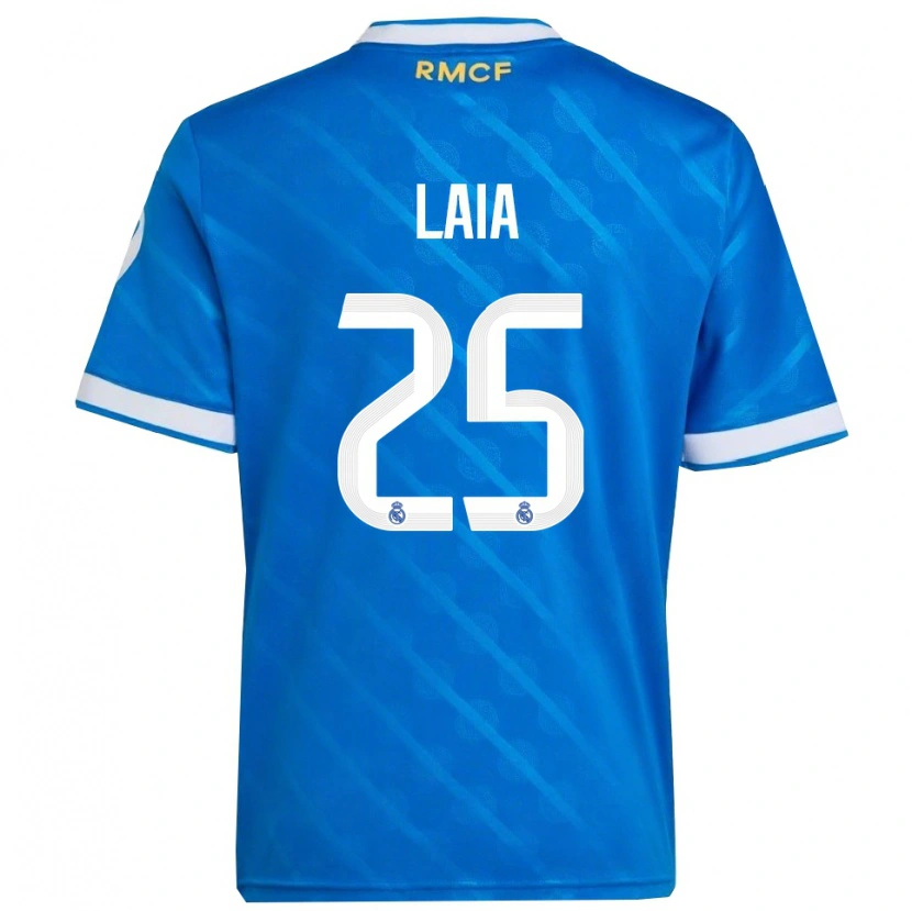 Danxen Barn Laia López De La Morena #25 Blå Vit Tredjesatsen Matchtröjor 2025/26 Tröjor T-Tröja