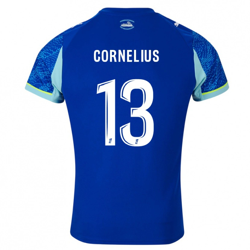 Danxen Barn Derek Cornelius #13 Himmelsblå Vit Tredjesatsen Matchtröjor 2025/26 Tröjor T-Tröja