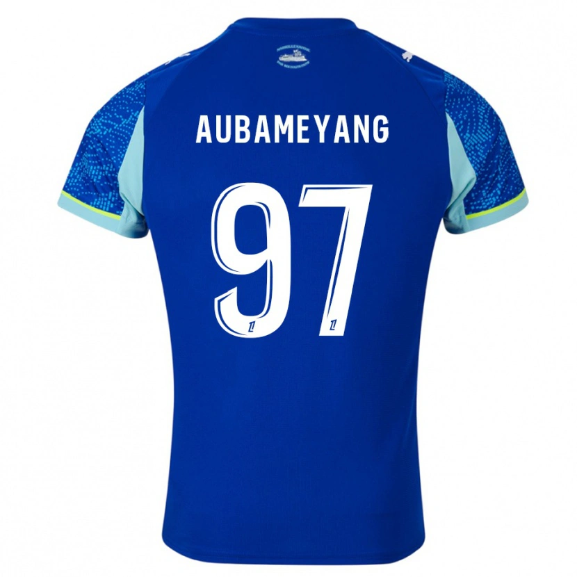 Danxen Barn Pierre-Emerick Aubameyang #97 Himmelsblå Vit Tredjesatsen Matchtröjor 2025/26 Tröjor T-Tröja