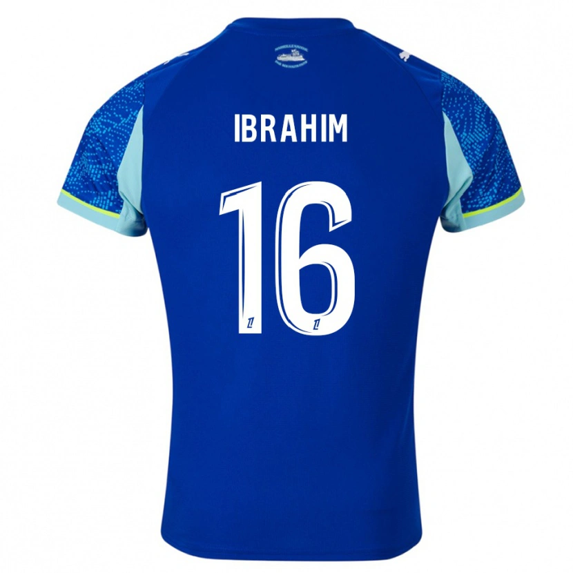 Danxen Barn Ayman Ibrahim #16 Himmelsblå Vit Tredjesatsen Matchtröjor 2025/26 Tröjor T-Tröja