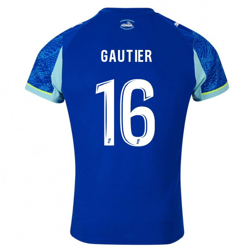 Danxen Barn Elisa Gautier #16 Himmelsblå Vit Tredjesatsen Matchtröjor 2025/26 Tröjor T-Tröja