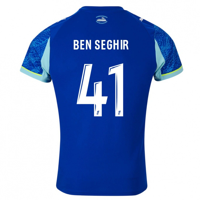Danxen Barn Salim Ben Seghir #41 Himmelsblå Vit Tredjesatsen Matchtröjor 2025/26 Tröjor T-Tröja
