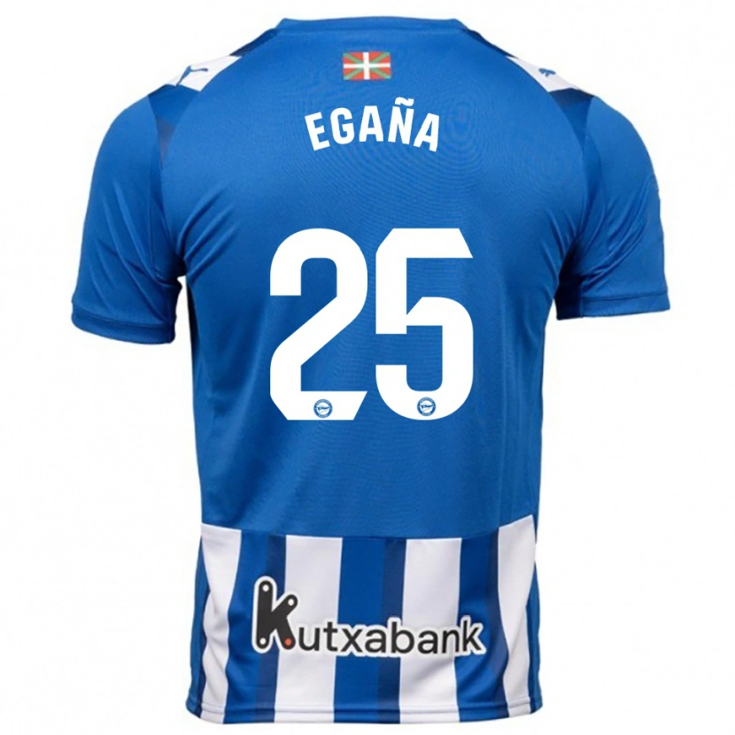 Danxen Män Eider Egaña #25 Blå Vit Hemmatröja Matchtröjor 2025/26 Tröjor T-Tröja