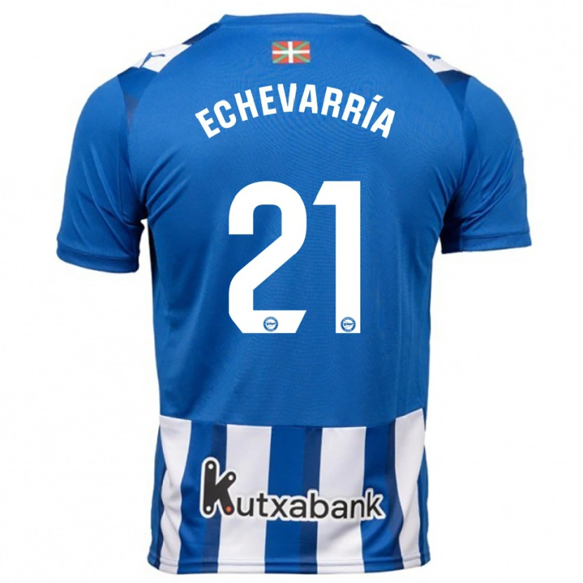Danxen Män Martin Echevarría #21 Blå Vit Hemmatröja Matchtröjor 2025/26 Tröjor T-Tröja