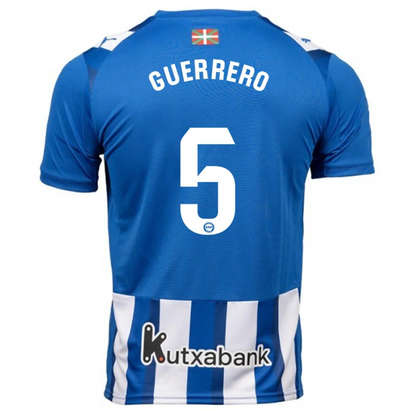 Danxen Män Ángel Guerrero #5 Blå Vit Hemmatröja Matchtröjor 2025/26 Tröjor T-Tröja