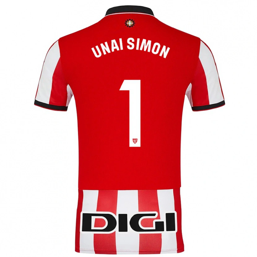 Danxen Män Unai Simón #1 Röd Vit Hemmatröja Matchtröjor 2025/26 Tröjor T-Tröja