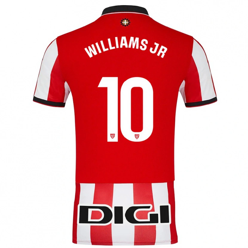 Danxen Män Nico Williams #10 Röd Vit Hemmatröja Matchtröjor 2025/26 Tröjor T-Tröja