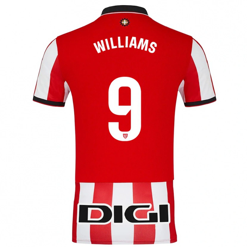 Danxen Män Iñaki Williams #9 Röd Vit Hemmatröja Matchtröjor 2025/26 Tröjor T-Tröja