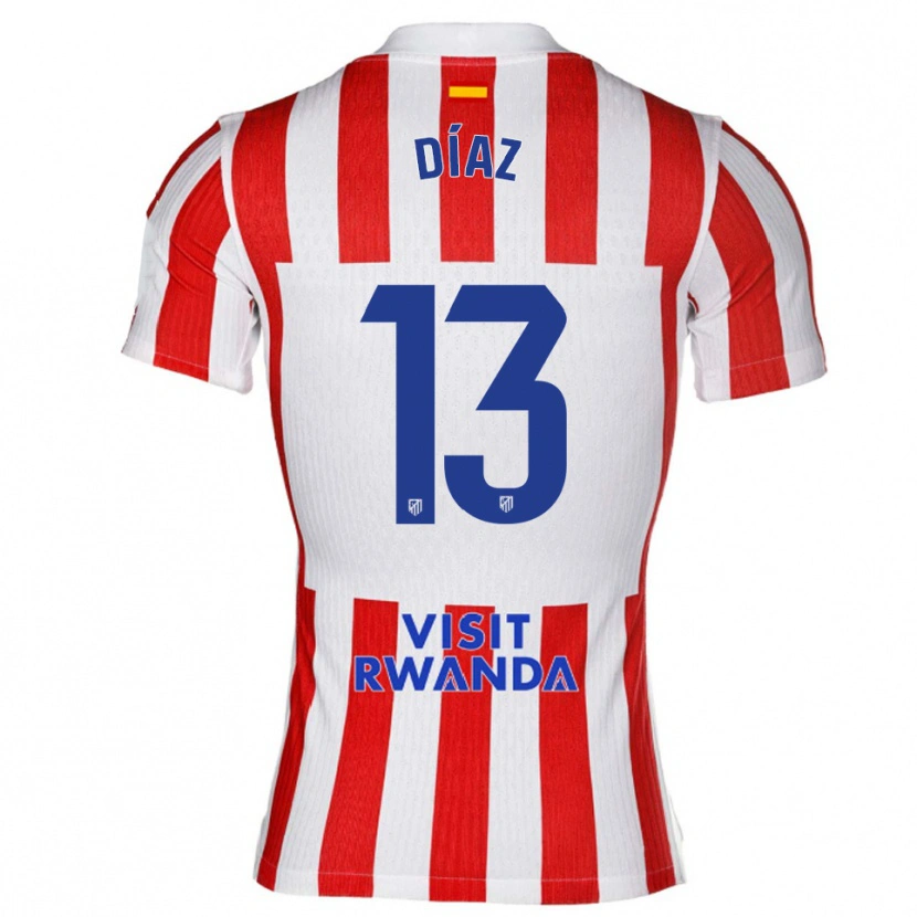 Danxen Män Diego Díaz #13 Röd Vit Hemmatröja Matchtröjor 2025/26 Tröjor T-Tröja
