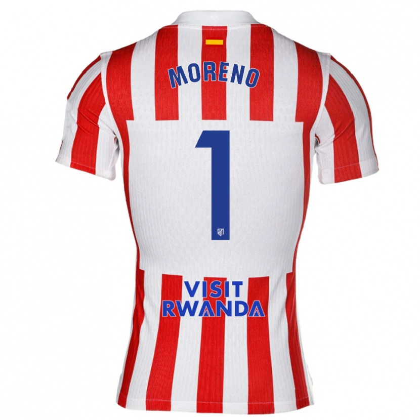 Danxen Män Álvaro Moreno #1 Röd Vit Hemmatröja Matchtröjor 2025/26 Tröjor T-Tröja