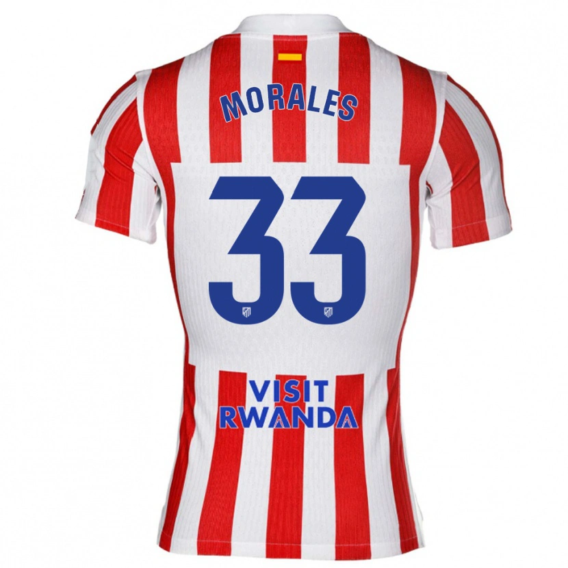 Danxen Män Luismi Morales #33 Röd Vit Hemmatröja Matchtröjor 2025/26 Tröjor T-Tröja